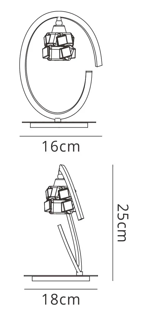 Ice AB 25cm 1 Light Table Lamp M1866  Mantra Ice Antique Brass